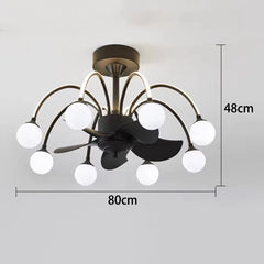 Ceiling light fixture with dimensions on a plain background
