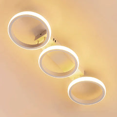 Modern White 3-Ring LED Flush Mount Ceiling Light Fixture