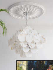 Gold White Marble Disc Chandelier Hanging Pendant Light