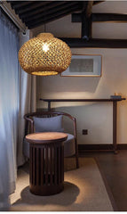 Woven Bamboo Pendant Light Natural Rattan Art Lantern Chandelier