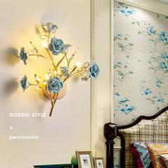 Gold Multi-Arm Flower Crystal Wall Sconce