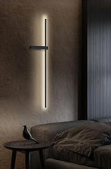 Modern Black Minimalist LED Wall Light with Vertical Strip
