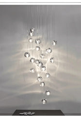 Crystal Ball Cascading Pendant Light Fixture Floral Stems Glass Shades