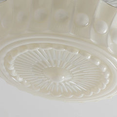 White Frosted Glass Drum Semi-Flush Ceiling Light