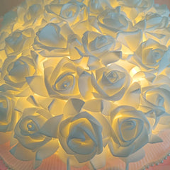 LED light-up rose flower wall panel with glowing effect