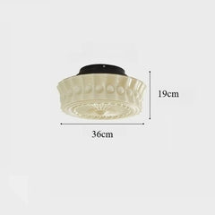 White Frosted Glass Drum Semi-Flush Ceiling Light