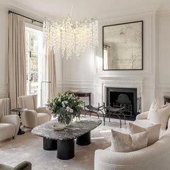 Modern Branch Crystal Chandelier with Cascading Icicle Droplets