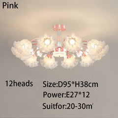 Gold Floral Semi-Flush Ceiling Light Chandelier Fixture