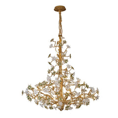 Solid Brass Branch Crystal Chandelier - Creative Tree Art Lighting