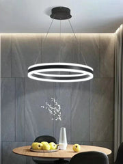 Modern Gold Ring LED Pendant Light with Integrated Illumination