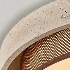 Stone Ring Flush Mount Ceiling Light with Textured Metal Shade