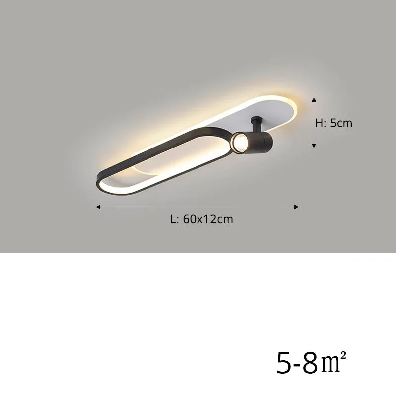 Ceiling light fixture with dimensions and power rating on a gray background