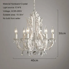 Chandelier with dimensions on a gray background