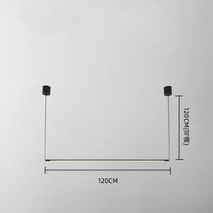 Modern Black Minimalist Linear Suspension Chandelier Frosted LED Light