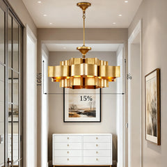 Gold Petal Wave Semi-Flush Mount Ceiling Light Fixture Warm Brass