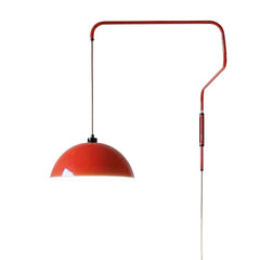 Red pendant lamp with a white background