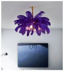 Feather Pendant Light Gold Finish Tiered Design