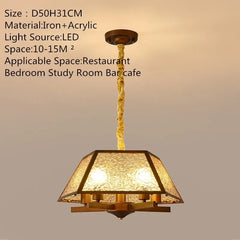 Brushed Gold Floral Pendant Light with Frosted Glass