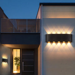 Geometric Up Down LED Wall Sconce Modern Outdoor Light Fixture