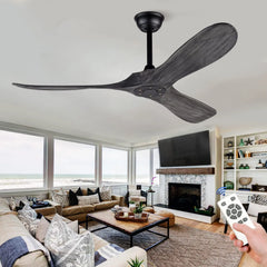 Wood Blade DC Motor Ceiling Fan with Remote Control
