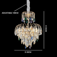 Gold Multi-Tier Crystal Chandelier Light Fixture