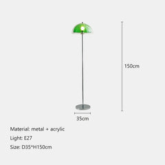 Modern Mushroom Shape Floor Lamp with Metal Finish