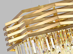 Gold Tiered Crystal Chandelier Hanging Pendant Light