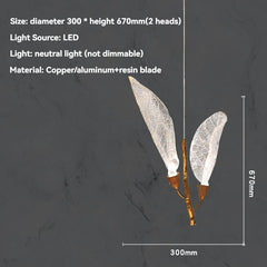 Leaf Resin Staircase Pendant Chandelier