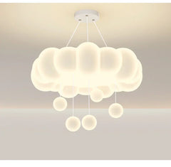 White Cloud Acrylic Pendant Light with Star Accents