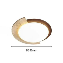 Oval Flush Mount Light with Stone Accent and Gold Metal Frame