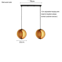 Two pendant lights with measurements on a white background