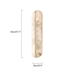 Wall-mounted light fixture with dimensions indicated on a white background