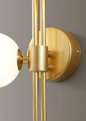 Modern Gold Brass Sconce with Three Frosted Globe Shades