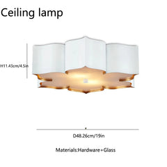 Gold Petal Wave Semi-Flush Mount Ceiling Light Fixture Warm Brass