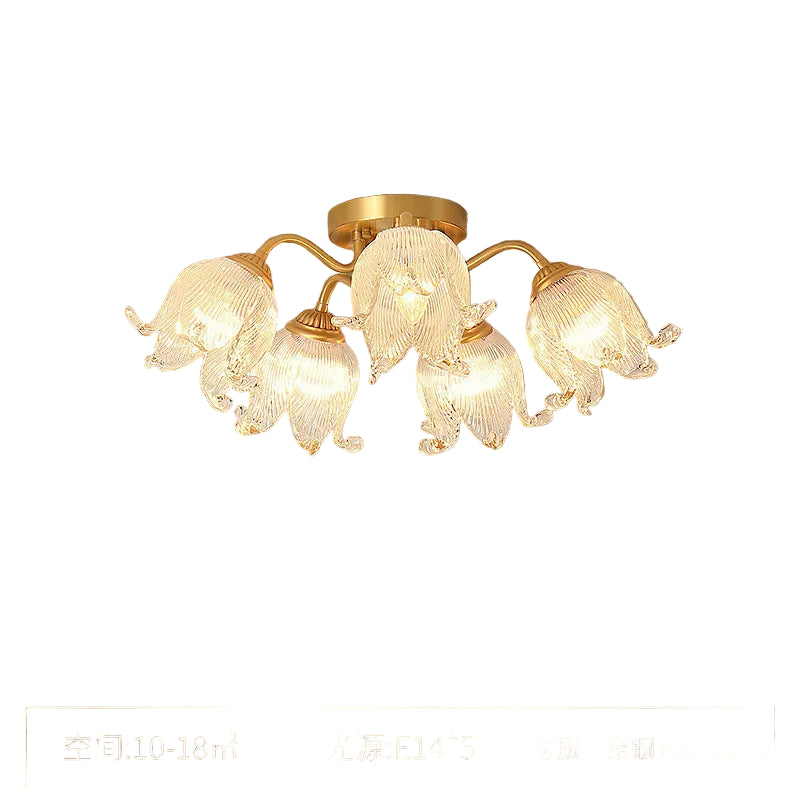 Ceiling light fixture with dimensions on a brown background