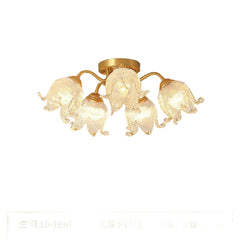 Ceiling light fixture with dimensions on a brown background