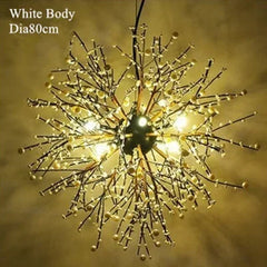 Starburst Pendant Light with Colorful Ceramic Flower Accents