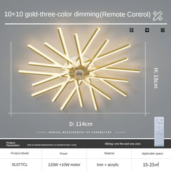 Ceiling light fixture with remote control on a gray background