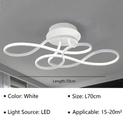 Modern Swirl Flush Mount Ceiling Light with Integrated LED