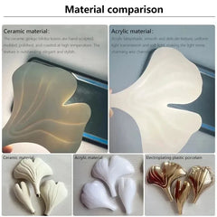 Comparison of ceramic and acrylic materials with decorative items.