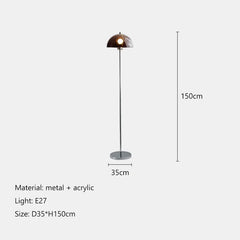 Modern Mushroom Shape Floor Lamp with Metal Finish