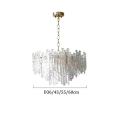 Glass Tube Chandelier with Amber and Clear Accents