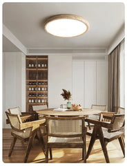 Round Stone Texture Flush Mount Ceiling Light Subtle Natural Finish