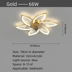 Ceiling light fixture with gold finish and dimensions on a gray background