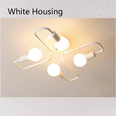 Starburst Modern Gold Metal Semi-Flush Mount Ceiling Light Fixture