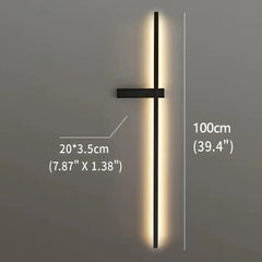 Modern Black Minimalist LED Wall Light with Vertical Strip