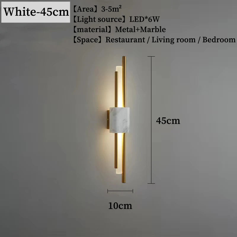 Wall-mounted light fixture with dimensions and specifications on a gray background