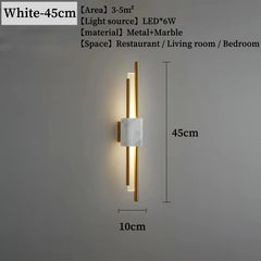 Wall-mounted light fixture with dimensions and specifications on a gray background