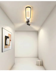 Modern Linear Spotlight Ceiling Lamp with Oval Accent