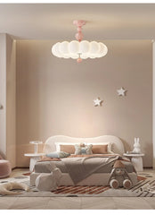 Pink Cloud Flush Mount Light Opal Glass Children's Room Ceiling Light